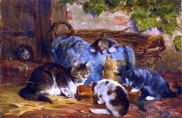  Julius Adam The Kittens' Supper - Art Print