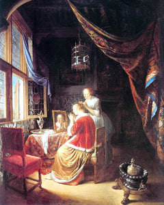  Gerrit Dou The Lady at her Dressing-Table - Art Print