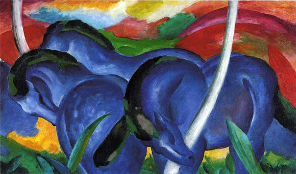  Franz Marc The Large Blue Horses - Art Print