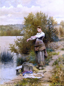  Daniel Ridgway Knight The Laundress - Art Print