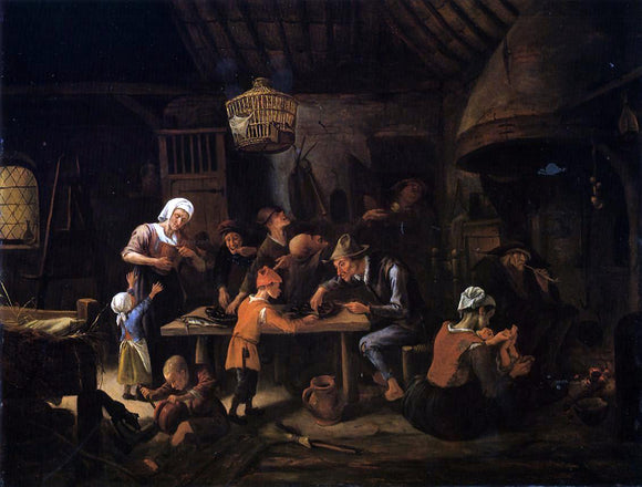  Jan Steen The Lean Kitchen - Art Print