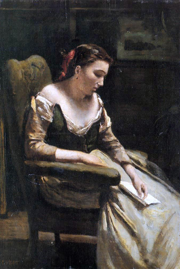  Jean-Baptiste-Camille Corot The Letter - Art Print