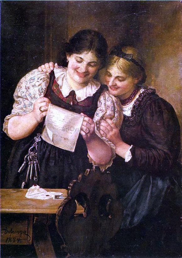  Franz Von Defregger The Letter - Art Print