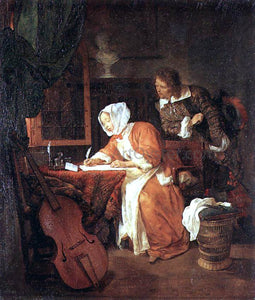  Gabriel Metsu The Letter-Writer Surprised - Art Print