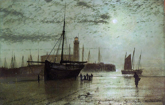  John Atkinson Grimshaw The Lighthouse at Scarborough - Art Print