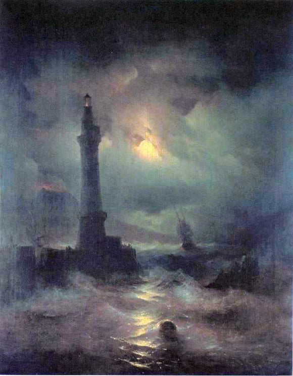  Ivan Constantinovich Aivazovsky The Lighthouse of Naples - Art Print