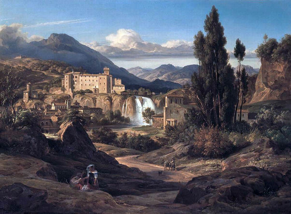  Ernst Fries The Liris Waterfalls near Isola di Sora - Art Print