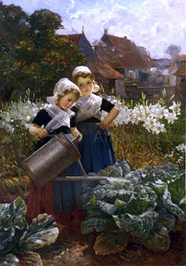  Edmond Louyot The Little Gardeners - Art Print