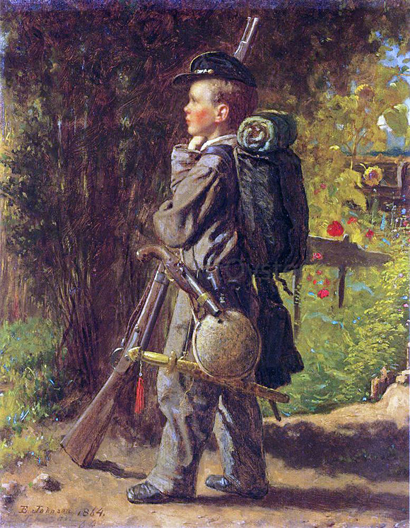  Eastman Johnson The Little Soldier - Art Print