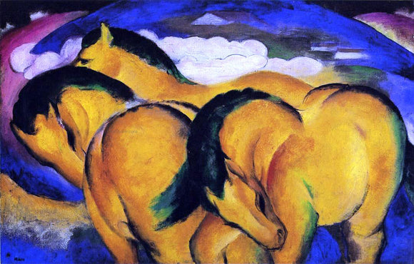  Franz Marc The Little Yellow Horses - Art Print