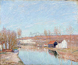  Alfred Sisley The Loing and the Slopes of Saint-Nicaise, February - Art Print
