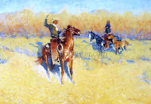  Frederic Remington The Long-Horn Cattle Sign - Art Print