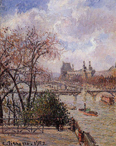  Camille Pissarro The Louvre, Gray Weather, Afternoon - Art Print