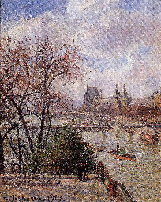  Camille Pissarro The Louvre, Gray Weather, Afternoon - Art Print