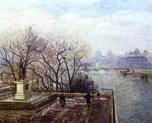  Camille Pissarro The Louvre, Morning, Mist - Art Print