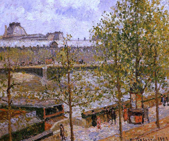  Camille Pissarro The Louvre, Morning, Sun, Quai Malaquais - Art Print