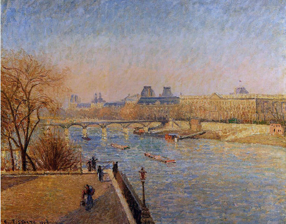  Camille Pissarro The Louvre: Winter Sunshine, Morning - Art Print