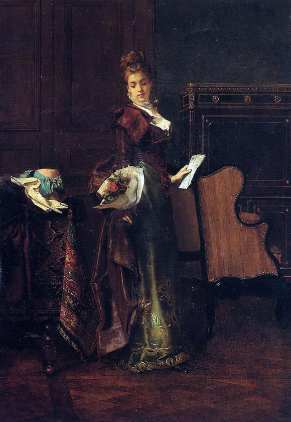  Alfred Emile Leopold Stevens The Love Letter - Art Print