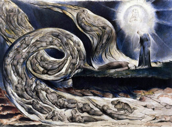  William Blake The Lovers' Whirlwind, Francesca da Rimini and Paolo Malatesta - Art Print