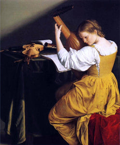  Orazio Gentileschi The Lute Player - Art Print