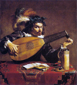  Theodoor Rombouts The Lute Player - Art Print