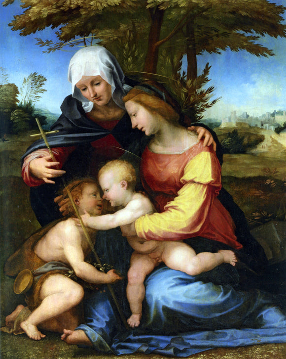  Fra Bartolomeo The Madonna and Child in a Landscape with Saint Elizabeth and the Infant Saint John the Baptist - Art Print