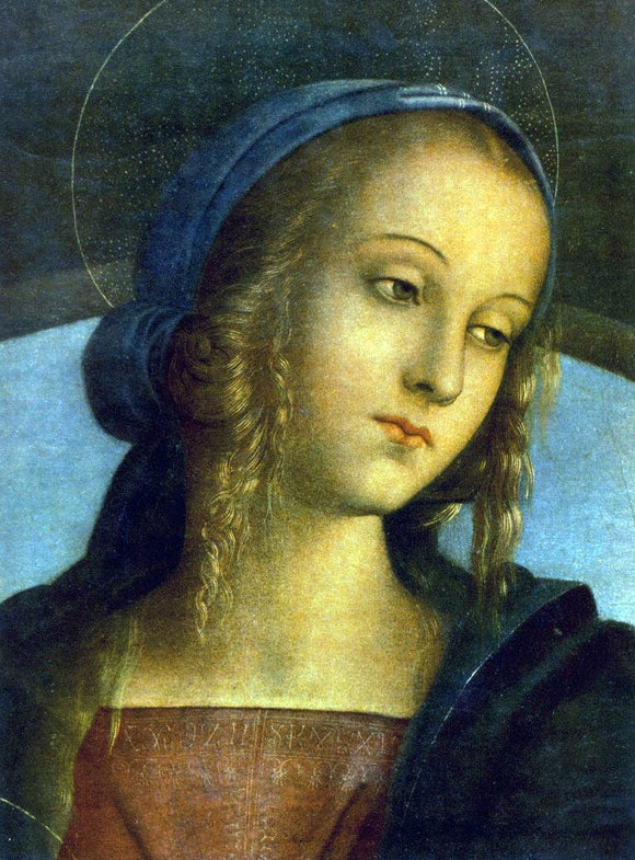  Pietro Perugino The Madonna between St. John the Baptist and St. Sebastian [detail] - Art Print