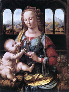  Leonardo Da Vinci The Madonna of the Carnation - Art Print