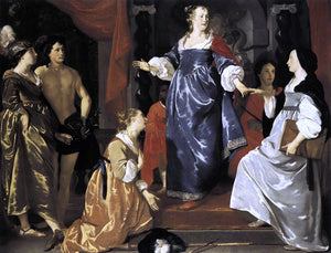  Abraham Van den Tempel The Maid of Leiden Welcomes 'Nering' - Art Print