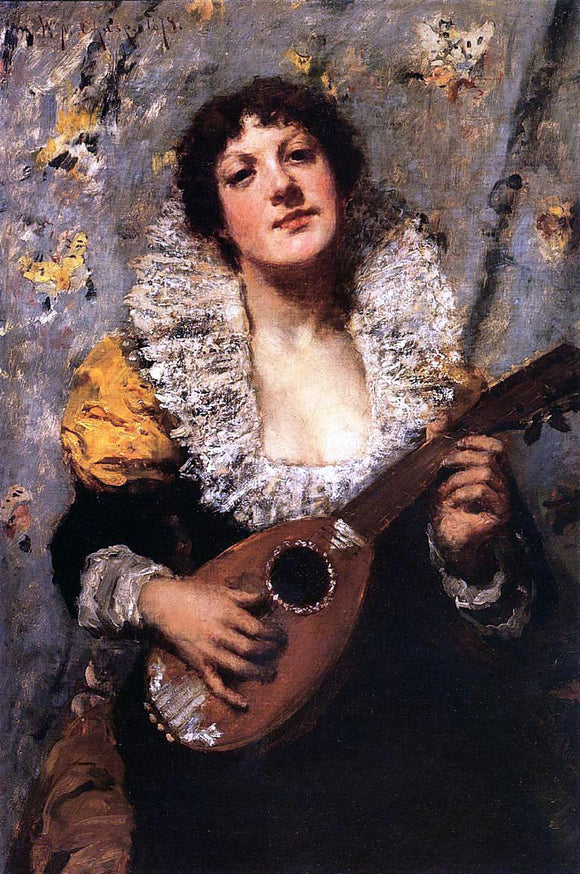  William Merritt Chase The Mandolin Player - Art Print