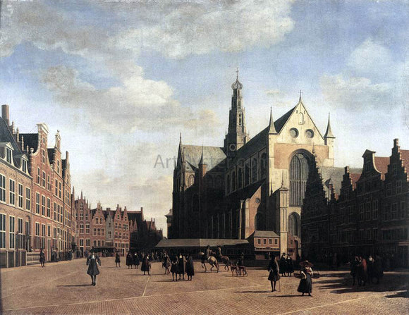  Gerrit Adriaensz Berckheyde The Market Square at Haarlem with the St Bavo - Art Print
