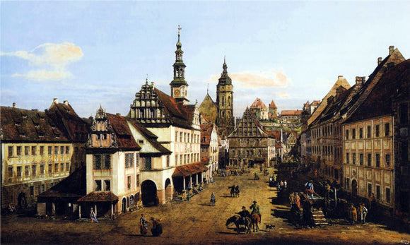  Bernardo Bellotto The Marketplace at Pirna - Art Print
