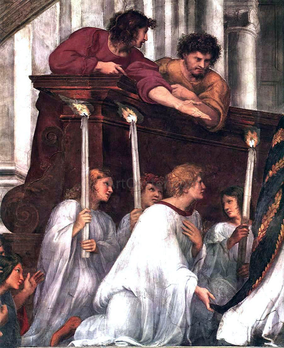  Raphael The Mass at Bolsena (detail 1) (Stanza di Eliodoro) - Art Print