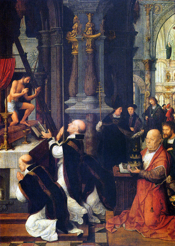  Adriaen Isenbrandt Ysenbrandt The Mass of St. Gregory - Art Print