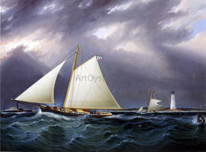  James E Buttersworth A Match between the Yachts Vision and Meta - Rough Weather - Art Print