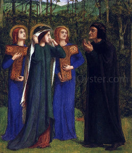  Dante Gabriel Rossetti The Meeting of Dante and Beatrice in Paradise - Art Print