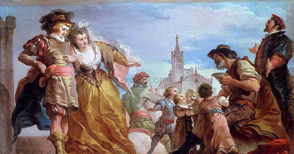  Giuseppe Cades The Meeting of Gautier, Count of Antwerp, and his Daughter, Violante - Art Print