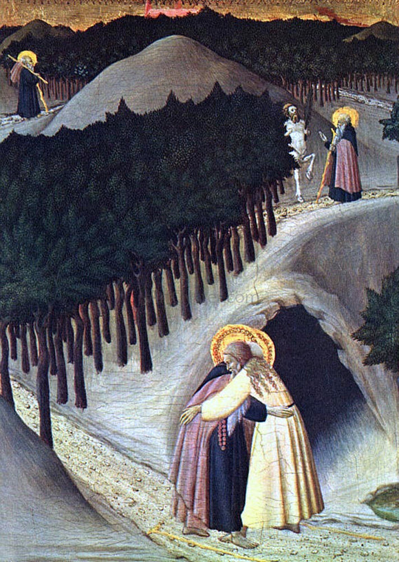  Sassetta The Meeting of St. Anthony and St. Paul - Art Print