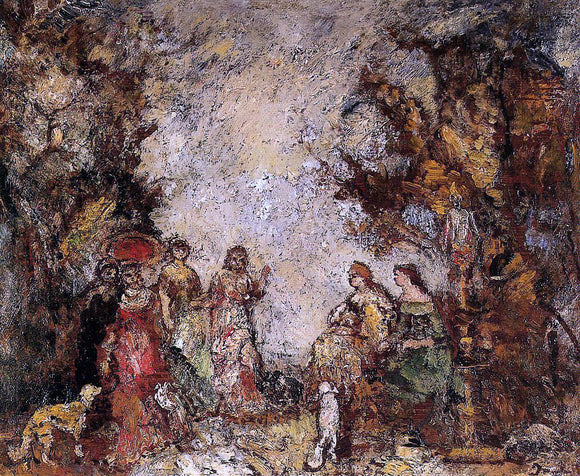  Adolphe-Joseph-Thomas Monticelli The Meeting of the Elegant Ladies - Art Print