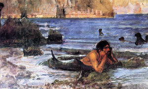  John William Waterhouse The Merman (sketch) - Art Print