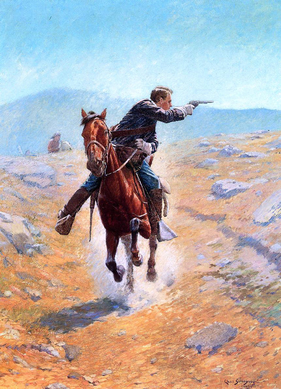  Charles Schreyvogel The Messenger - Art Print