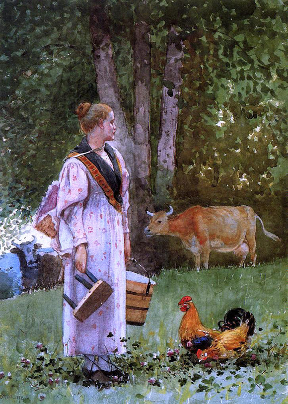  Winslow Homer The Milk Maid - Art Print