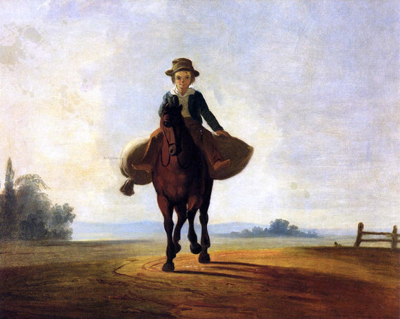  George Caleb Bingham The Mill Boy: The Boonville Juvenile Clay Club Banner - Art Print