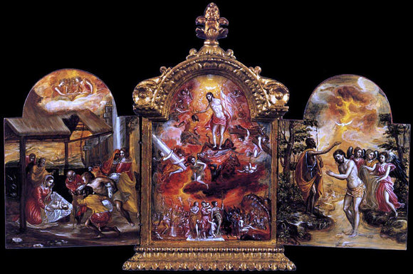  El Greco The Modena Triptych (front panels) - Art Print
