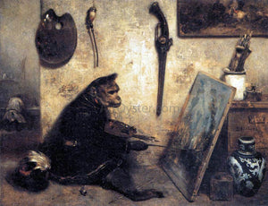  Alexandre Gabriel Decamps A Monkey Painter - Art Print