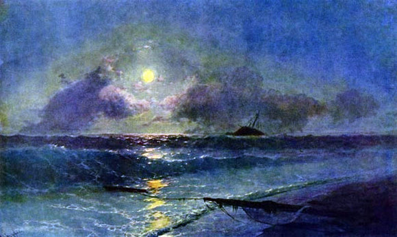  Ivan Constantinovich Aivazovsky The Moonrise in Feodosiya - Art Print