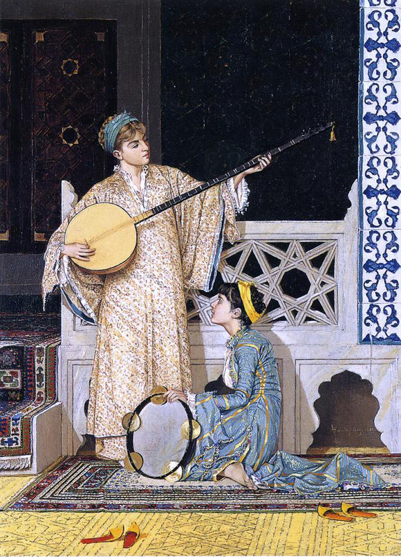  Osman Hamdi Bey The Musician Girls - Art Print