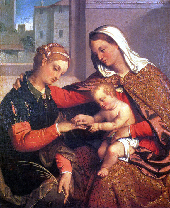  Giovanni Battista Moroni The Mystic Marriage of St. Catherine - Art Print