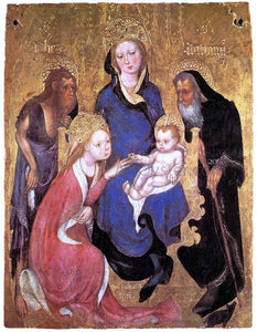  Michelino Da Besozzo The Mystic Marriage of St Catherine, St John the Baptist, St Antony Abbot - Art Print
