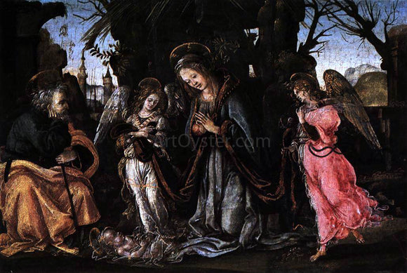  Filippino Lippi The Nativity with Two Angels - Art Print